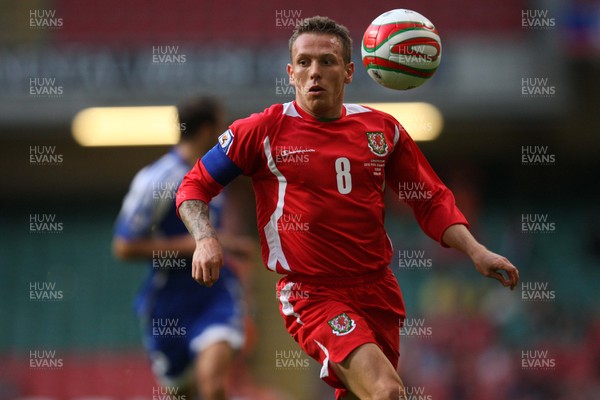 11.10.08 ... Wales v Liechtenstein, World Cup Qualifying Match Group 4, Millennium Stadium, Cardiff - Wales' Craig Bellamy  
