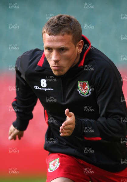 11.10.08 ... Wales v Liechtenstein, World Cup Qualifying Match Group 4, Millennium Stadium, Cardiff - Wales' Craig Bellamy  