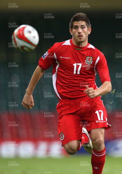 11.10.08 ... Wales v Liechtenstein, World Cup Qualifying Match Group 4, Millennium Stadium, Cardiff - Wales' Ched Evans  