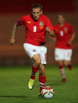 11.08.10 .. Wales v Luxembourg, .Friendly International, Llanelli -  Wales' Craig Bellemy in action  