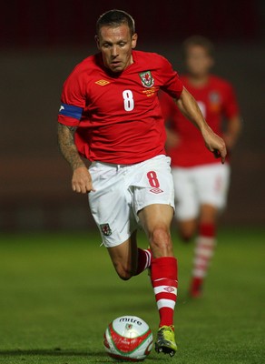 11.08.10 .. Wales v Luxembourg, .Friendly International, Llanelli -  Wales' Craig Bellemy in action  