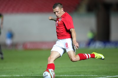 11.08.10 .. Wales v Luxembourg, .Friendly International, Llanelli -  Wales' Craig Bellemy in action  