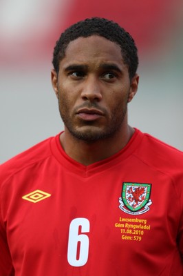 11.08.10 .. Wales v Luxembourg, .Friendly International, Llanelli -  Wales' Ashley Williams     