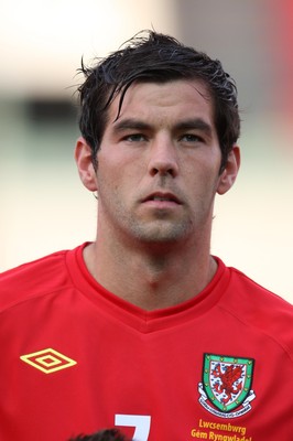 11.08.10 .. Wales v Luxembourg, .Friendly International, Llanelli -  Wales' Joe Ledley         