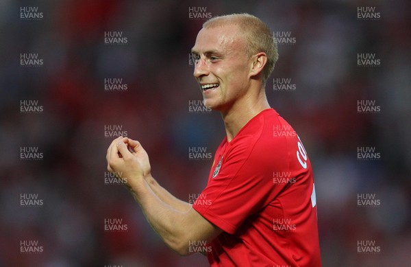 11.08.10 .. Wales v Luxembourg, .Friendly International, Llanelli -  Wales' David Cotterill celebrates after scoring goal 