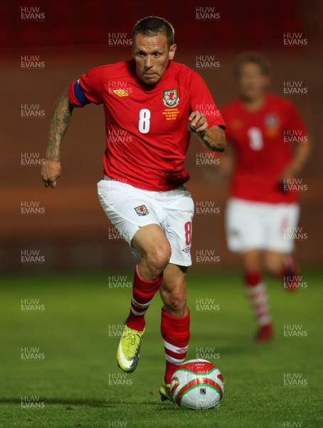 11.08.10 .. Wales v Luxembourg, .Friendly International, Llanelli -  Wales' Craig Bellemy in action  