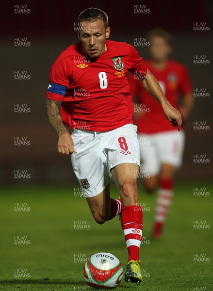 11.08.10 .. Wales v Luxembourg, .Friendly International, Llanelli -  Wales' Craig Bellemy in action  