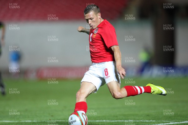 11.08.10 .. Wales v Luxembourg, .Friendly International, Llanelli -  Wales' Craig Bellemy in action  