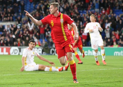 11013 - Wales v Macedonia, World Cup 2014 Qualifying - Wales' Simon Church celebrates after scoring goal(c) Huw Evans Picture Agency, Cardiff