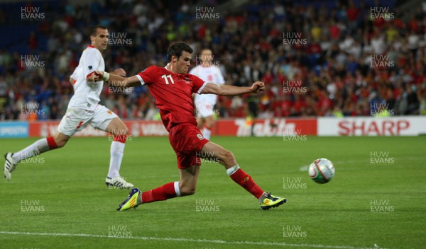 02.09.11 - Wales v Montenegro, Euro 2012 Qualifying -  Wales' Gareth Bale crosses the ball  