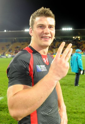 26.09.11 - Wales v Namibia - Rugby World Cup 2011 - Scott Williams of Wales celebrates at the end of the game. 