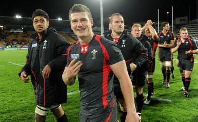 26.09.11 - Wales v Namibia - Rugby World Cup 2011 - Scott Williams of Wales celebrates at the end of the game. 