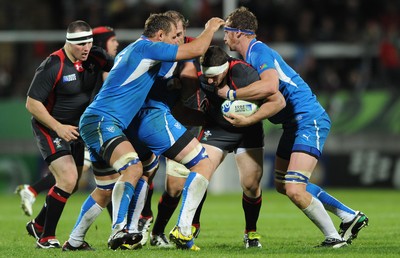 26.09.11 - Wales v Namibia - Rugby World Cup 2011 - Ryan Bevington of Wales is stopped. 