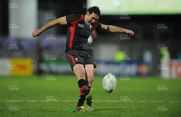 26.09.11 - Wales v Namibia - Rugby World Cup 2011 - Stephen Jones of Wales kicks at goal. 