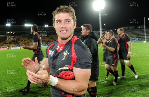 26.09.11 - Wales v Namibia - Rugby World Cup 2011 - Leigh Halfpenny of Wales celebrates at the end of the game. 