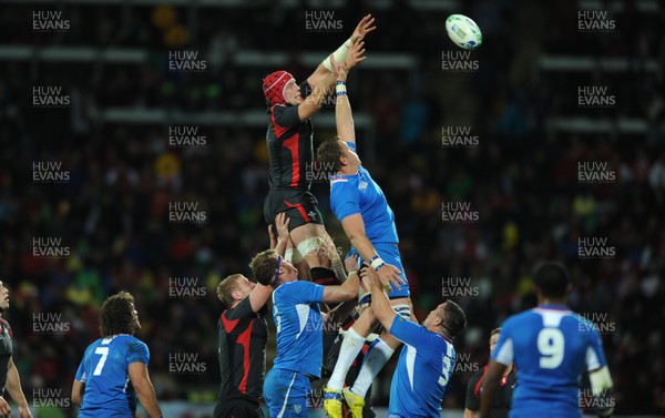 26.09.11 - Wales v Namibia - Rugby World Cup 2011 - Alun Wyn Jones of Wales wins line-out ball. 