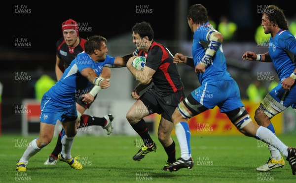 26.09.11 - Wales v Namibia - Rugby World Cup 2011 - Stephen Jones of Wales tries to get through. 