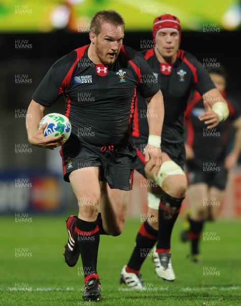 26.09.11 - Wales v Namibia - Rugby World Cup 2011 - Gethin Jenkins of Wales breaks through to score try. 