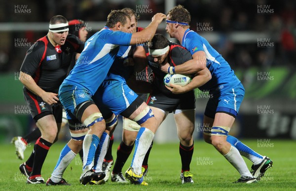 26.09.11 - Wales v Namibia - Rugby World Cup 2011 - Ryan Bevington of Wales is stopped. 