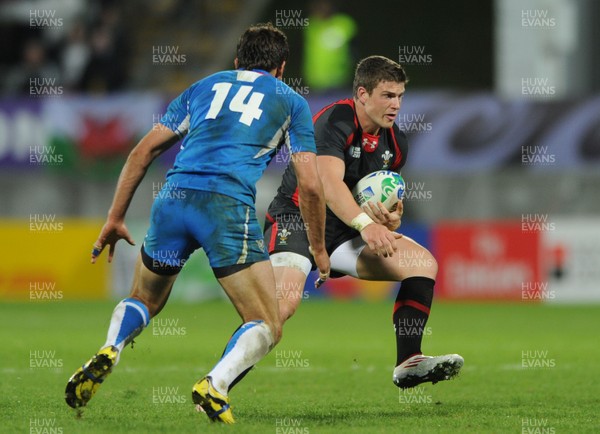 26.09.11 - Wales v Namibia - Rugby World Cup 2011 - Scott Williams of Wales takes on Danie Van Wyk of Namibia. 