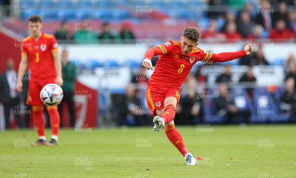 080622 - Wales v Netherlands, UEFA Nations League - Harry Wilson of Wales takes a free kick