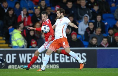 131115 - Wales v Netherlands, Vauxhall International Friendly - Tom Lawrence of Wales takes on Daley Blind of Netherlands