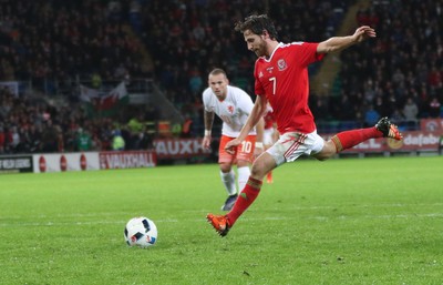 131115 - Wales v Netherlands, Vauxhall International Friendly - Joe Allen of Wales has his penalty shot saved by Netherlands goalkeeper Jasper Cillessen