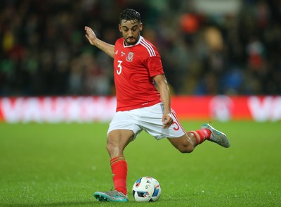 131115 - Wales v Netherlands, Vauxhall International Friendly - Neil Taylor of Wales