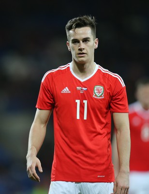 131115 - Wales v Netherlands, Vauxhall International Friendly - Tom Lawrence of Wales