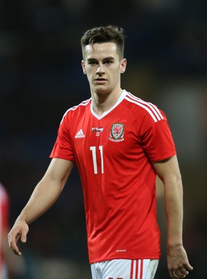 131115 - Wales v Netherlands, Vauxhall International Friendly - Tom Lawrence of Wales