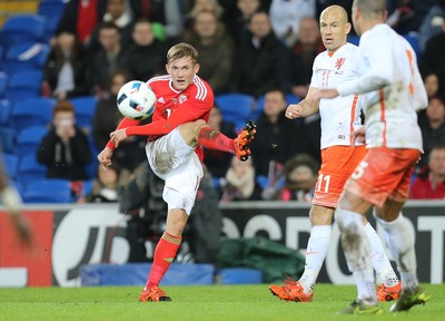 131115 - Wales v Netherlands, Vauxhall International Friendly - George Williams of Wales
