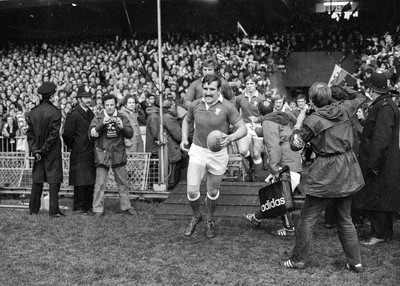 021272 - Wales v New Zealand - Delme Thomas leads the Welsh team out