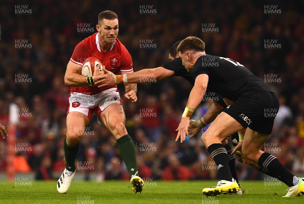 051122 - Wales v New Zealand - Autumn Nations Series - George North of Wales is tackled by Jordie Barrett of New Zealand