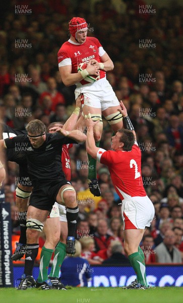 07.11.09... Wales v New Zealand, Invesco Perpetual Series Wales' Alun-Wyn Jones takes lineout ball 