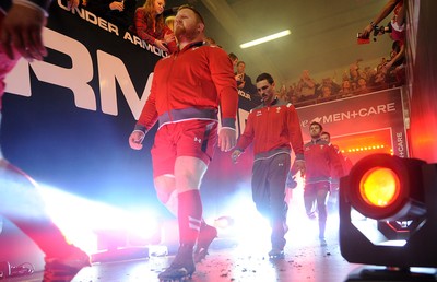 221114 - Wales v New Zealand All Blacks - Dove Men Care -Samson Lee and George North of Wales walk out