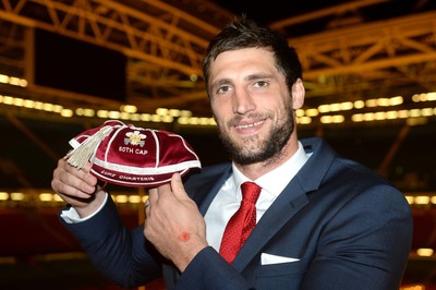 221114 - Wales v New Zealand All Blacks - Dove Men Care -Luke Charteris with his 50th cap