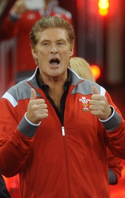 221114 - Wales v New Zealand All Blacks - Dove Men Care -David Hasselhoff at half time