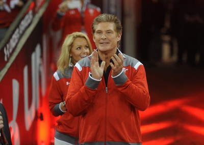 221114 - Wales v New Zealand All Blacks - Dove Men Care -David Hasselhoff at half time