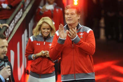 221114 - Wales v New Zealand All Blacks - Dove Men Care -David Hasselhoff at half time