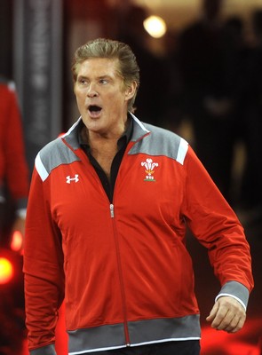 221114 - Wales v New Zealand All Blacks - Dove Men Care -David Hasselhoff at half time