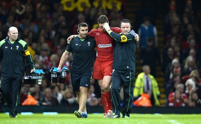 221114 - Wales v New Zealand All Blacks - Dove Men Care -George North of Wales leave the field with an injury