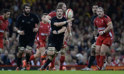 221114 - Wales v New Zealand All Blacks - Dove Men Care -Richie McCaw of New Zealand gets the ball away