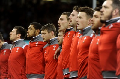 221114 - Wales v New Zealand All Blacks - Dove Men Care -George North during the anthems