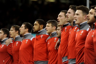 221114 - Wales v New Zealand All Blacks - Dove Men Care -George North during the anthems