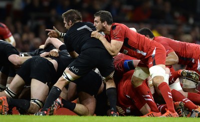 221114 - Wales v New Zealand All Blacks - Dove Men Care -Richie McCaw of New Zealand and Sam Warburton of Wales