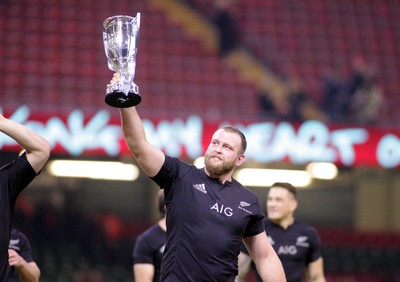 221114 - Wales v New Zealand - Dove Men+Care Series - Joe Moody of New Zealand salutes the traveling supporters