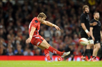 221114 - Wales v New Zealand - Dove Men+Care Series - Leigh Halfpenny of Wales kicks at goal