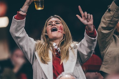 221125 - Wales v New Zealand - Quilter Nations Series - Wales Fans inside the stadium during the game 