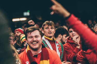 221125 - Wales v New Zealand - Quilter Nations Series - Wales Fans inside the stadium during the game 