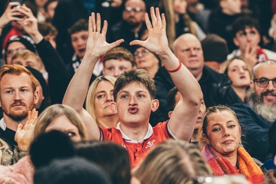 221125 - Wales v New Zealand - Quilter Nations Series - Wales Fans inside the stadium during the game 